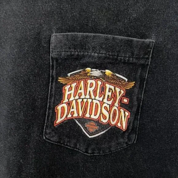 VINTAGE 90S HARLEY DAVIDSON POCKET GRAPHIC T-SHIRT SIZE XL - Picture 3 of 8